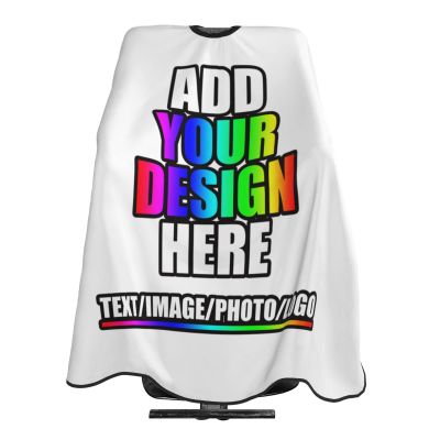 Personalized Barber Cape for Men Custom Professional Hair Cutting Cape Designed Your Logo Image Text Salon Haircut Cape for Home Salon and Barbershop White