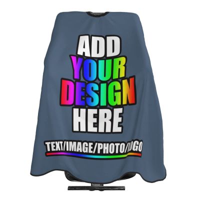 Custom Barber Cape for Men Women Personalized Hair Cutting Capes with Your Photo Text for Salon Hair Styling Barbershop Indigo Blue