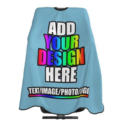 Personalized Barber Cape for Men Custom Professional Hair Cutting Cape Designed Your Logo Image Text Salon Haircut Cape for Home Salon and Barbershop Sky Blue