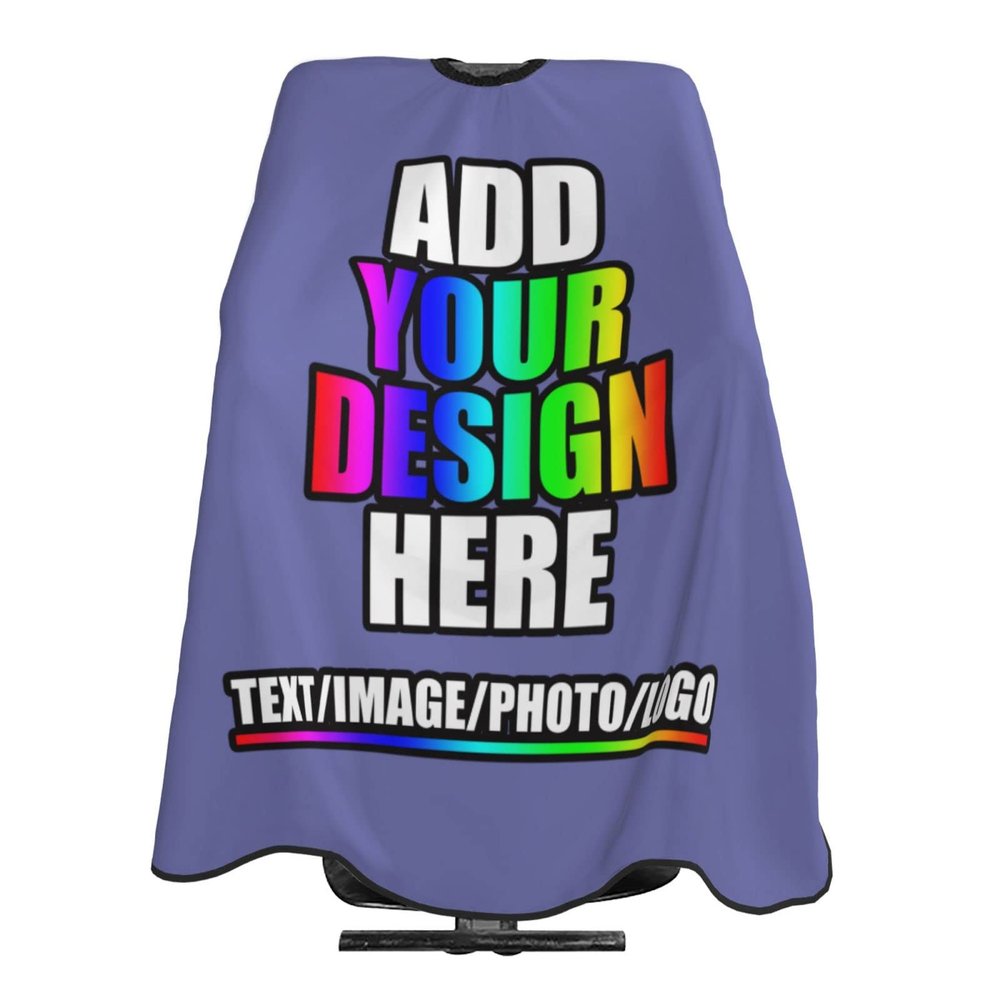Custom Haircut Cape, Personalized Salon Apron with Your Image/Text, Barber Hairdressing Cape (55 x 60 Inch) Violet
