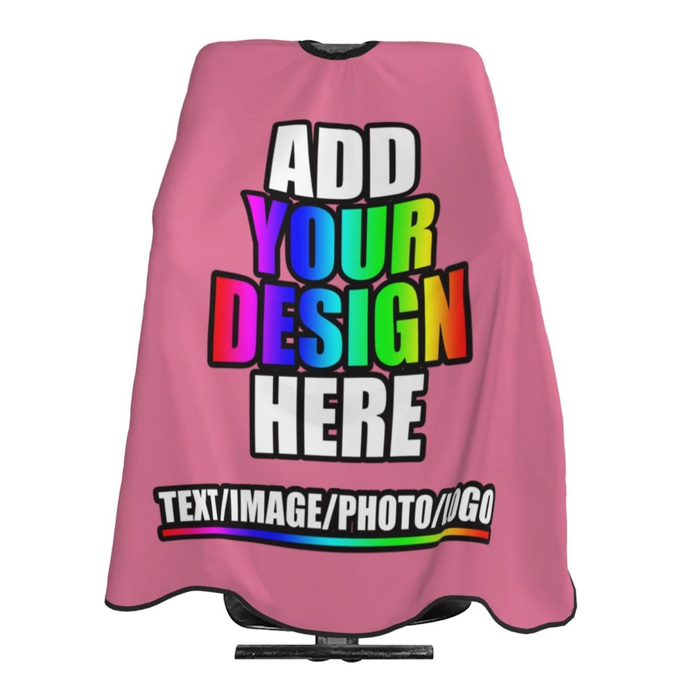 Custom Barber Capes,Personalized Salon Haircut Capes,Add Your Image Haircut Kit Hairdressing Apron for Home Salon and Barbershop Dark Pink