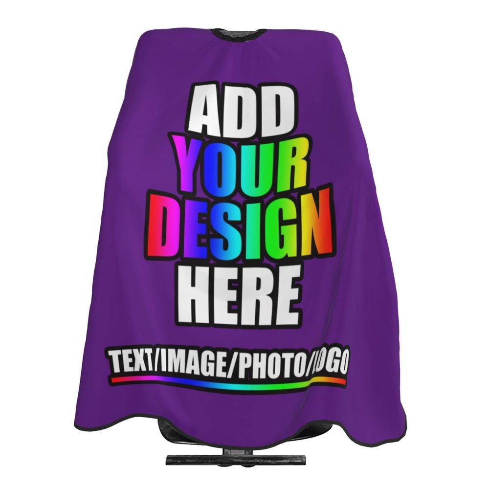 Custom Barber Capes,Personalized Salon Haircut Capes,Add Your Image Haircut Kit Hairdressing Apron for Home Salon and Barbershop Purple