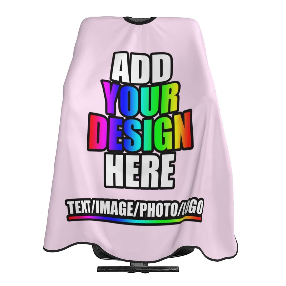Custom Barber Capes,Personalized Salon Haircut Capes,Add Your Image Haircut Kit Hairdressing Apron for Home Salon and Barbershop Light Pink