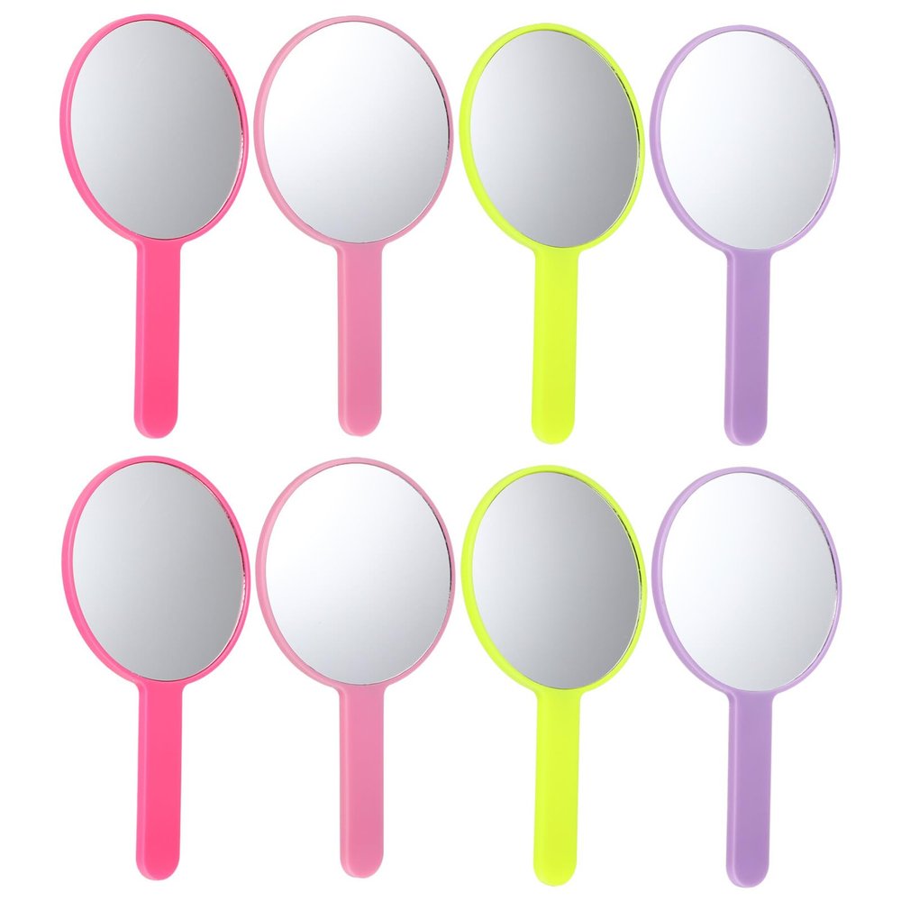 Beaupretty 8pcs Handheld Mirror Round Makeup Mirror Portable Vanity Travel Compact Small for Women Daily Use
