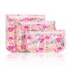 HIONXMGA TSA Approved Toiletry Bag, Set of 3 Clear Travel Toiletry Bag Quart Size Zipper Travel Pouch, Waterproof Makeup Cosmetic Bag for Women Men Kids Toiletries Carry on, Flowers view 1