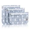 HIONXMGA TSA Approved Toiletry Bag, Set of 3 Clear Travel Toiletry Bag Quart Size Zipper Travel Pouch, Waterproof Makeup Cosmetic Bag for Women Men Kids Toiletries Carry on, Arrow a view 1