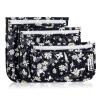 HIONXMGA TSA Approved Toiletry Bag, Set of 3 Clear Travel Toiletry Bag Quart Size Zipper Travel Pouch, Waterproof Makeup Cosmetic Bag for Women Men Kids Toiletries Carry on, Petals view 1