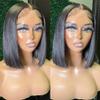 13x6 Bone Straight Bob Wig HD Transparent Lace Front Wig Pre Plucked With Baby Hair Brazilian Remy Hair For Black Women Natural Hairline Straight Short Wig 150% Density 12Inch view 1