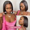 13x6 Bone Straight Bob Wig HD Transparent Lace Front Wig Pre Plucked With Baby Hair Brazilian Remy Hair For Black Women Natural Hairline Straight Short Wig 150% Density 12Inch view 4