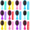 Nuogo 24 Pcs Mini Wet Hair Brush Combs Set Travel Detangling Soft Bristles Wet Dry Kids Hair Brush 12 Detangler Small Brushes 12 Plastic Combs for Baby(Bright Color) view 1