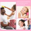 Nuogo 24 Pcs Mini Wet Hair Brush Combs Set Travel Detangling Soft Bristles Wet Dry Kids Hair Brush 12 Detangler Small Brushes 12 Plastic Combs for Baby(Bright Color) view 4