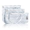 HIONXMGA TSA Approved Toiletry Bag, Set of 3 Clear Travel Toiletry Bag Quart Size Zipper Travel Pouch, Waterproof Makeup Cosmetic Bag for Women Men Kids Toiletries Carry on, Wave view 1