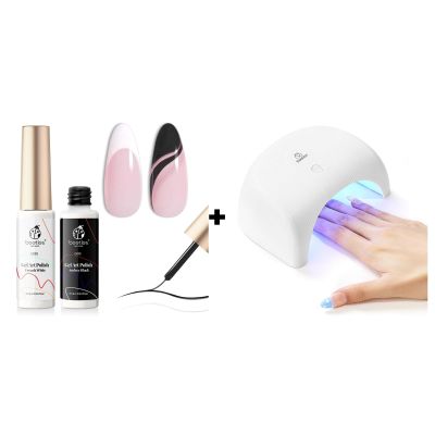 Beetles Gel Liner Nail Art Polish Set with Gel Polish UV LED Nail Lamp Nails Dryer Compact Manicure DIY Home Gift for Women
