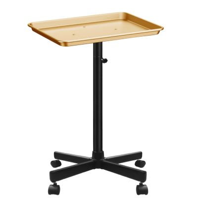 Retain Time Premium Aluminum Salon Tray, Sturdy Corrosion-Resistant Adjustable Tray is Used for Tattoo Tray, Salon Tool/Color Tray, Beauty Spa Tray, Dentist Tray, Etc.(Black+Gold)