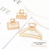 Brinie Metal Claw Hair Clips Set - Gold Medium Catch Nonslip Barrette Hair Accessories for Women and Girls (Pack of 3) view 2