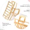 Brinie Metal Claw Hair Clips Set - Gold Medium Catch Nonslip Barrette Hair Accessories for Women and Girls (Pack of 3) view 3