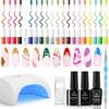 Beetles Liner Gel Polish with Curing Lamp 36W U V Nail Lamp, 20 Colors Liner Gel Polish Set with Fast Drying Compact LED Nail Dryer view 1