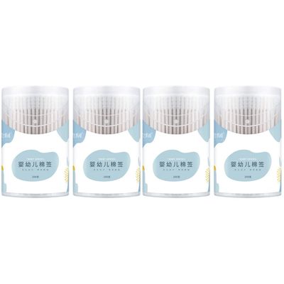 Healifty 400pcs Cotton Swabs Double-ended Ear and Nose Cleaning Sticks for Safe Home Use Natural Cotton for Personal Care and
