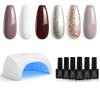 beetles Gel Polish with Curing Lamp 36W U V Nail Lamp, 6 Colors Ginerbread Gel Polish Set with Fast Drying Compact LED Nail Dryer view 1