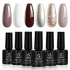 beetles Gel Polish with Curing Lamp 36W U V Nail Lamp, 6 Colors Ginerbread Gel Polish Set with Fast Drying Compact LED Nail Dryer view 2