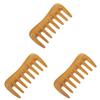 Healifty 3pcs Wooden Wide Tooth Massage Comb for Hair Detangling and Scalp Relaxation Ergonomic Design Portable Natural Hairdressing Accessory for All Hair Types view 1