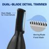 Dapsang Eyebrow Trimmer Electric Eyebrow Razor for Men, Rechargeable Facial Hair Shaver Painless Detail Trimmer with Rinseable Blade for Face Beard Neck (Black) view 2