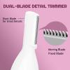 Dapsang Eyebrow Trimmer Electric Eyebrow Razor, Rechargeable Facial Hair Shaver Painless Detail Trimmer with Rinseable Blade for Face Beard Neck (White) view 2