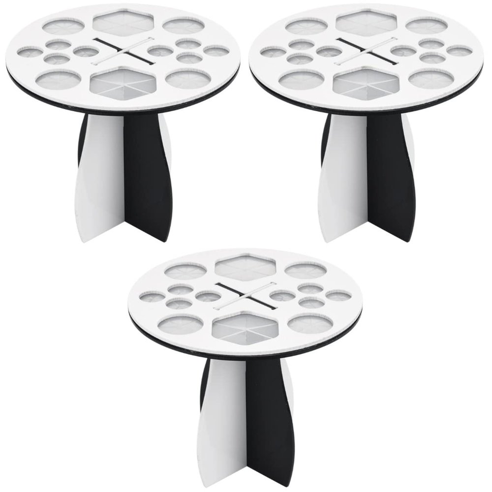 FOMIYES 3pcs Makeup Brush Drying Rack Multifunctional Organizer for Makeup Brushes Black White Display Stand for Easy Storage and