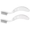 Beavorty 2 Pcs Eyelash Comb Lash Brush Separator Folding Eyebrow Mascara Applicator Lash Brush with Metal Teeth for Making Up Supplies Transparent view 1