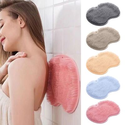 6 PCS Shower Foot & Back Scrubber, Massage Pad, Silicone Hands Free Back Scrubber for Shower, Shower Back Scrubber Wall Mounted with Suction Cups, Back Washer Body Brush Foot Massager Pad