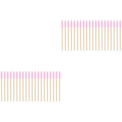 Beaupretty 40pcs Bamboo Handle Eyebrow Brush Lash Curler Comb Microblading Supplies for Makeup Brow Tools