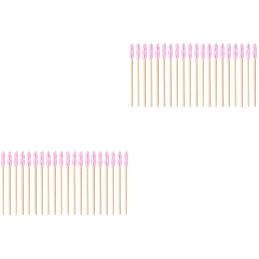 Beaupretty 40pcs Bamboo Handle Eyebrow Brush Lash Curler Comb Microblading Supplies for Makeup Brow Tools