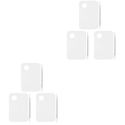 Beaupretty 6sets Transparent Makeup Mixing Spatulas and Nail Color Mixing Plates for Nail Art and Makeup Applications Easy to Clean and Use