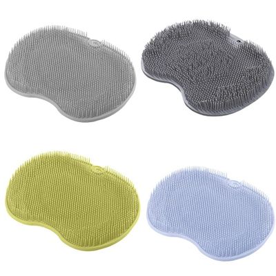 4 PCS Shower Foot & Back Scrubber, Massage Pad, Silicone Hands Free Back Scrubber for Shower, Shower Back Scrubber Wall Mounted with Suction Cups, Back Washer Body Brush Foot Massager Pad