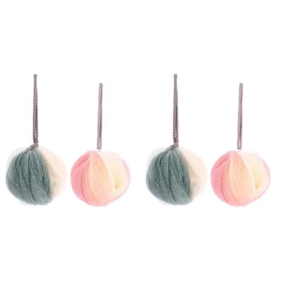 Healifty 4pcs Shower Poufs Bathing Accessories for Gentle Exfoliation and Lathering Soft Mesh Body Scrubber for Smooth Skin Care