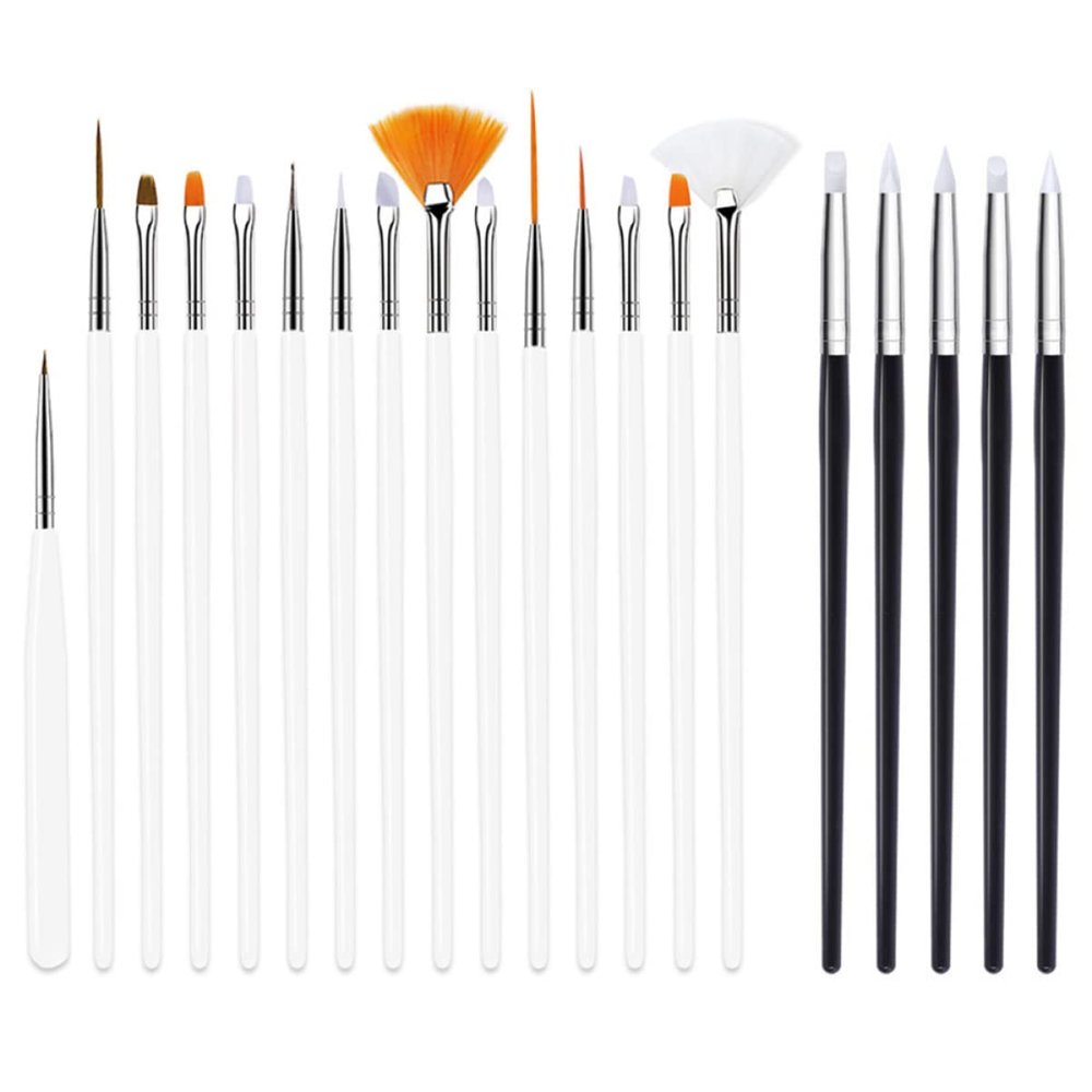 20pcs Nail Art Pen Set Nail Brushes for Nail Art Nail Art Pen Kit Silicone Nail Pen Nail Art Brush Nail Painting Tools Nail Art Liner