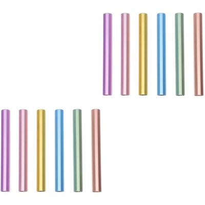 FOMIYES 12pcs Opaque Manicure Pen Caps Zinc Alloy Nail Brush Covers for Nail Art Inner Rainbow Matte Finish Protects and Extends Life of Pens