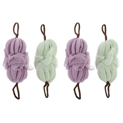 4 Pcs Bath Ball Back Strip Bath for ing Exfoliating Shower Net Back Sponge Jetted Tub Exfoliating Loofah Back Scrubber Braided Loofah to Weave Mesh Tennis