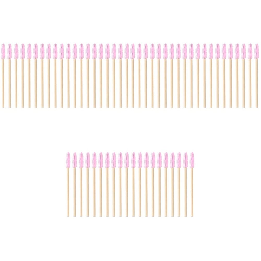 Beaupretty 60pcs Versatile Eyebrow Makeup Tools Bamboo Handle Spoolie Brush Eyebrow Combs