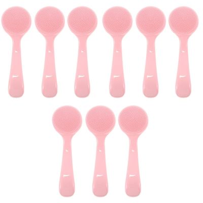 Healeved 3sets Gentle Face Scrubber Silicone Facial Cleansing Brush Long Handle Skincare Tools Face Brush for Women Set 3pcs*3