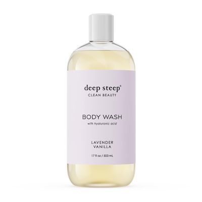 Deep Steep Body Wash, Lavender Vanilla, 17 oz  Hydrating Shower Gel with Hyaluronic Acid, Shea Butter, Aloe Vera & Argan Oil  Vegan, Clean Beauty, Clean & Refreshed Skin