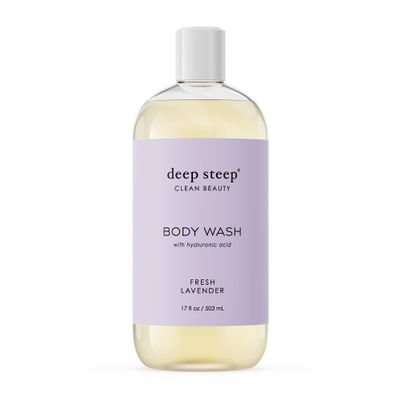 Deep Steep Body Wash, Fresh Lavender, 17 oz  Hydrating Shower Gel with Hyaluronic Acid, Shea Butter, Aloe Vera & Argan Oil  Vegan, Clean Beauty, Clean & Refreshed Skin