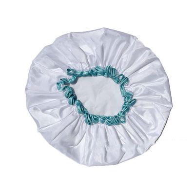 AKOAK 1 Pack Shower Cap, Durable Breathable Adult Shower Cap, Waterproof/Reusable Shower Hair Cap, Bathroom Accessories for Women and Girls (White)