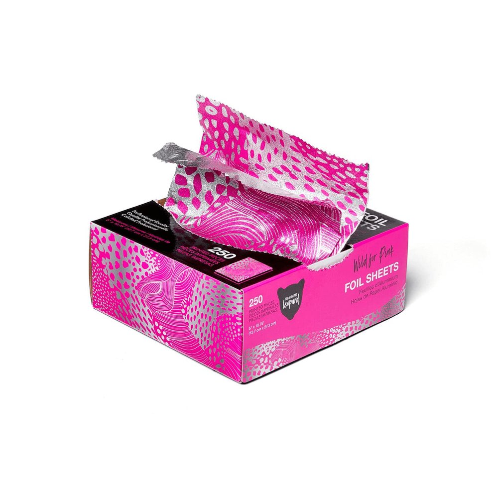 Strawberry Leopard Wild For Pink HALF Size Pattern Foil Sheets 5x10.75" 250 ct