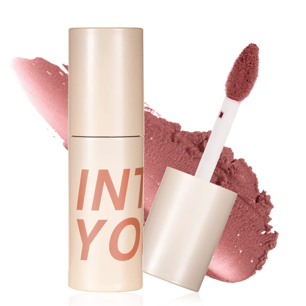 INTO YOU Matte Super Stay Waterproof Lip Stain, Soft Lightweight Smooth Lip Clay Mousse, Dual-Use Nude Lipstick (W4)