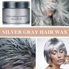 Silver Gray Hair Wax,Temporary Natural Mud Grey Hair Dye Coloring Wax for Cosplay,Party,Show,Daily Use Etc,Long Lasting,Washable,Refreshing & Non-greasy Matte Hairstyle Ash view 2