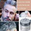 Silver Gray Hair Wax,Temporary Natural Mud Grey Hair Dye Coloring Wax for Cosplay,Party,Show,Daily Use Etc,Long Lasting,Washable,Refreshing & Non-greasy Matte Hairstyle Ash view 4