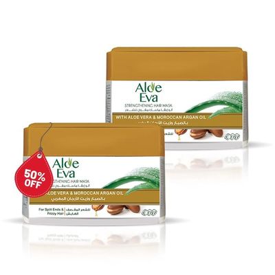 1+50% - Aloe Eva Strengthening Hair Mask With Aloe Vera & Moroccan Argan Oil 185 gm = 6.52 oz  