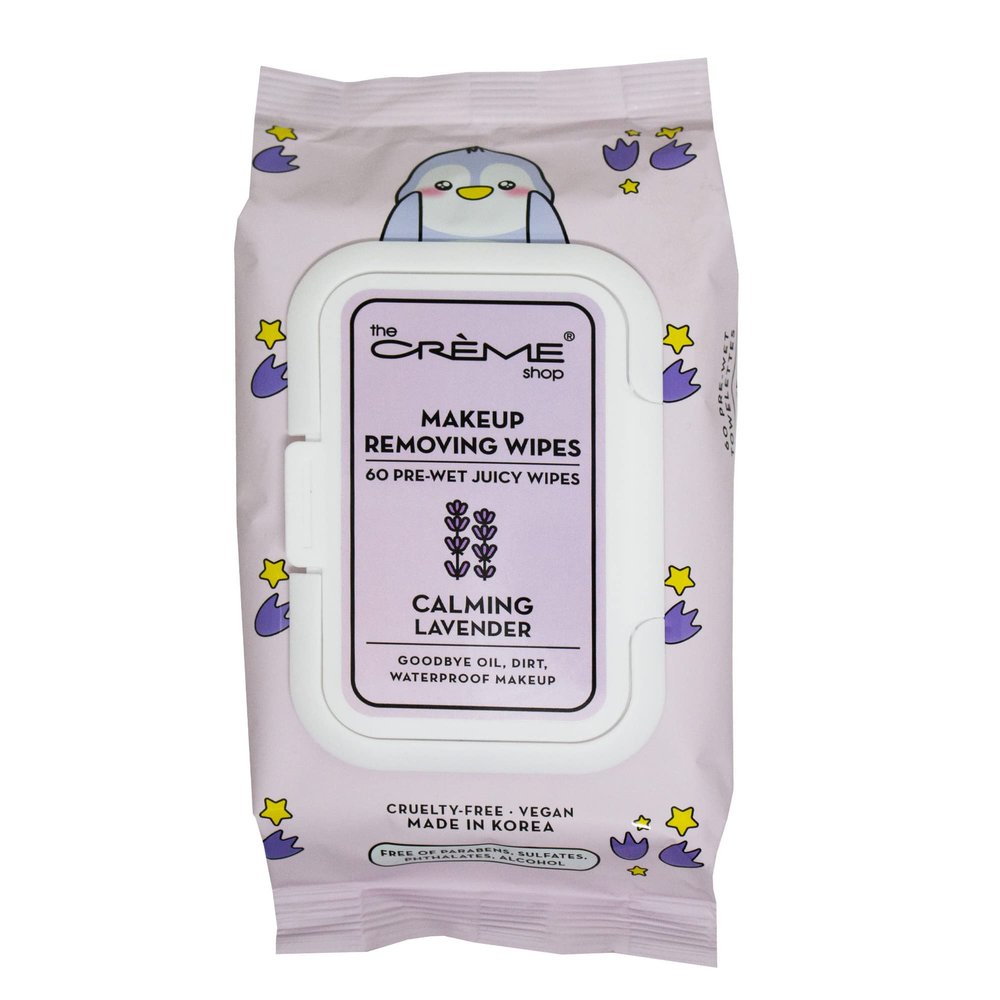 The Crme Shop Juicy Makeup Remover Wipes Made with Calming Lavender | Hydrating Makeup Wipes (60 Pre-Wet Wipes)