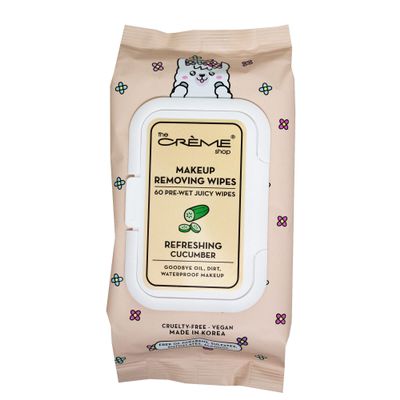 The Crme Shop Juicy Makeup Remover Wipes Made with Refreshing Cucumber | Make Up Remover | Cleansing Wipes | Hydrating Makeup Wipes (60 Pre-Wet Juicy Wipes)